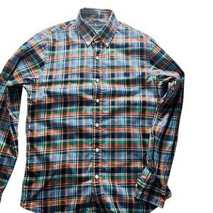 Polo Ralph Lauren Shirt Mens M Multicolor Plaid Slim Fit Button-Down